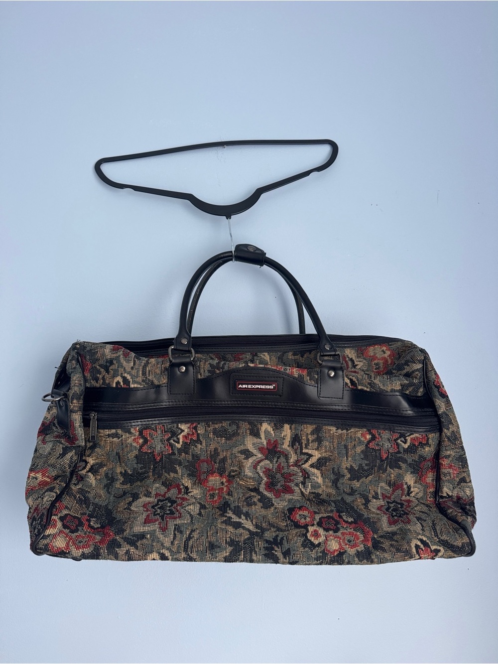 Vintage Floral Tapestry Weekender Duffel Bag – 90s Boho Travel Luggage